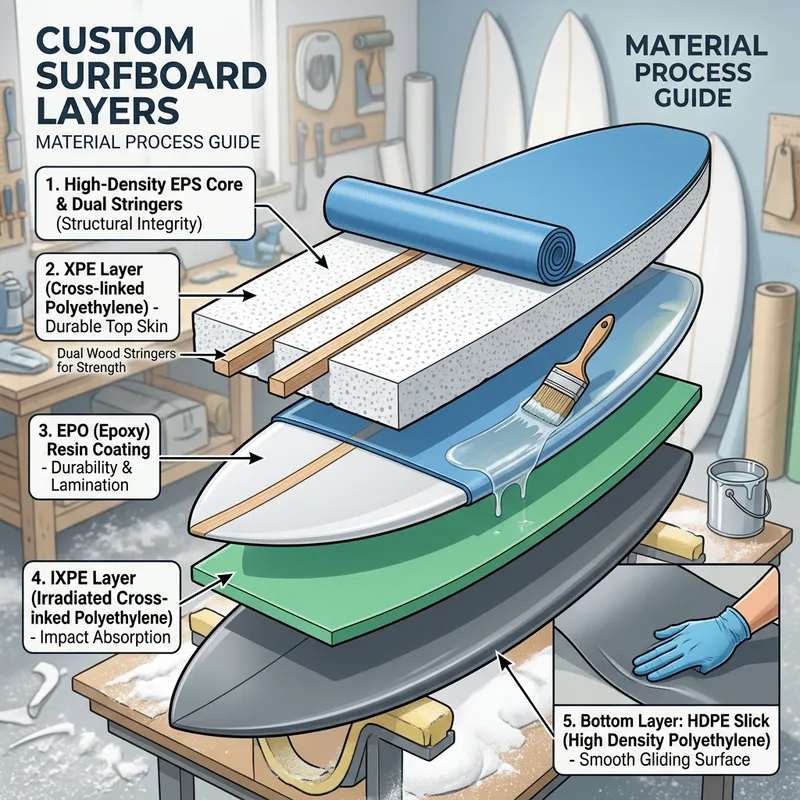 Surfboard Construction: High Density EPS to HDPE Slick