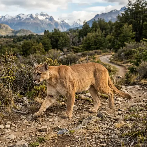 Puma Walking - Captivating Wildlife Moments