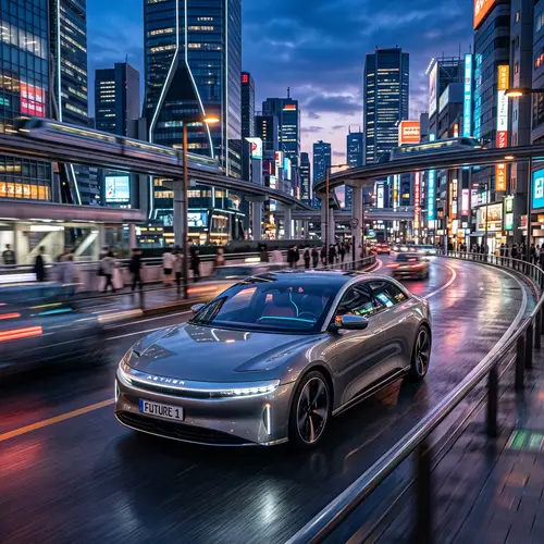 Sleek Modern Electric Vehicle in Urban Setting