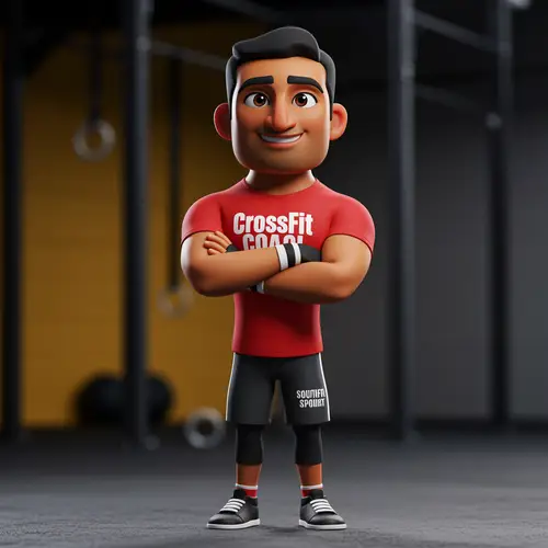 Pixar-Style Animated Crossfit Coach Character