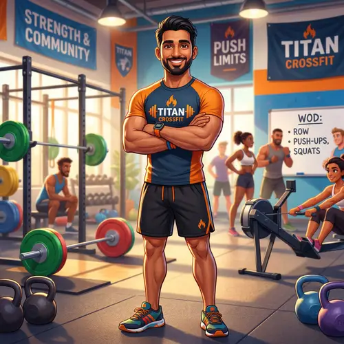 Pixar-Style Animated Crossfit Coach Character