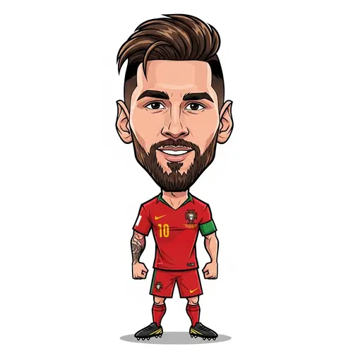 Cristiano Messi Cartoon Caricature Art