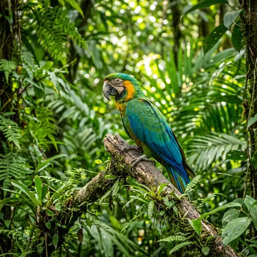 Colorful Parrot Perched on Branch | Tropical Tree