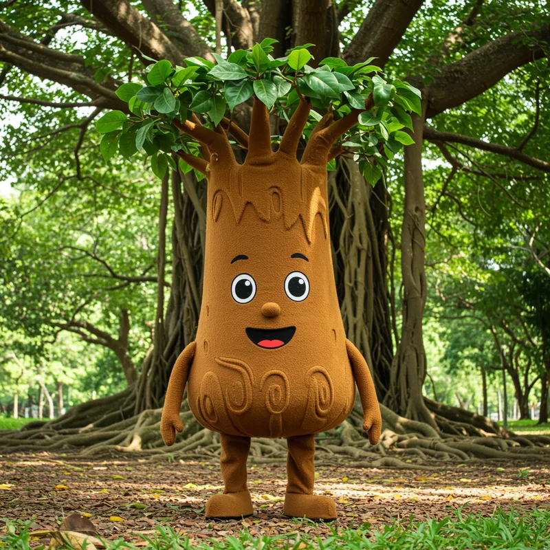 Joyful Banyan Tree Mascot Design