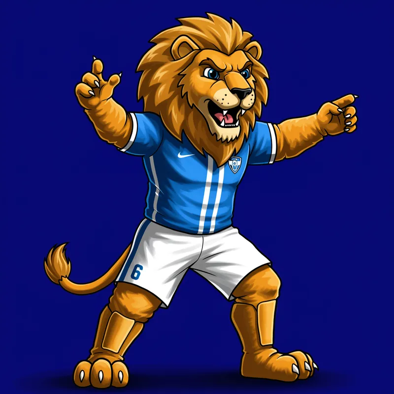 Football Tournament Lion Mascot Design