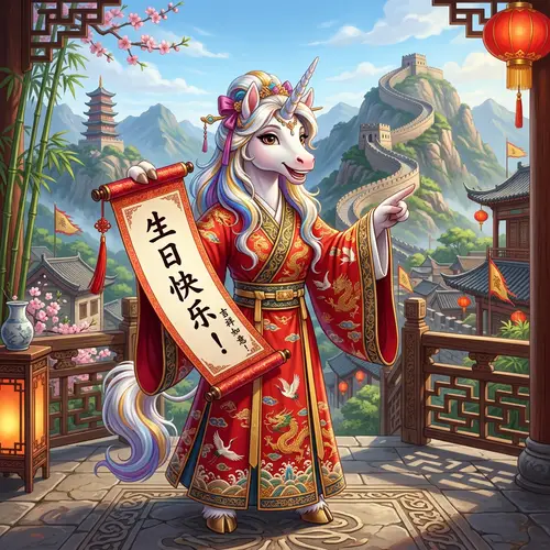 Birthday Wishes from a Unicorn Chinese Teacher