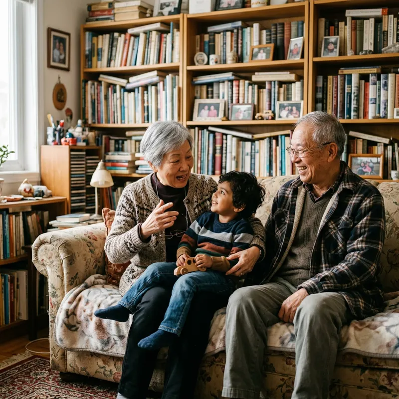 Grandparents Bonding with Grandson