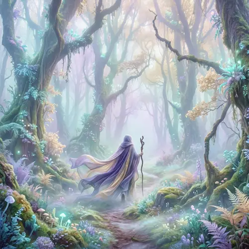 Ethereal Mystery: A Dreamlike Forest Scene