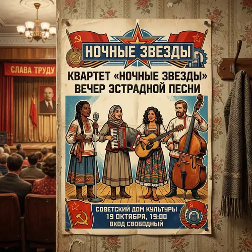Night Stars Quartet in Traditional Soviet Clothing