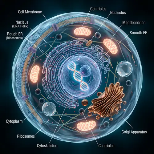 3D Human Cell Model: Organic Structures & Organelles