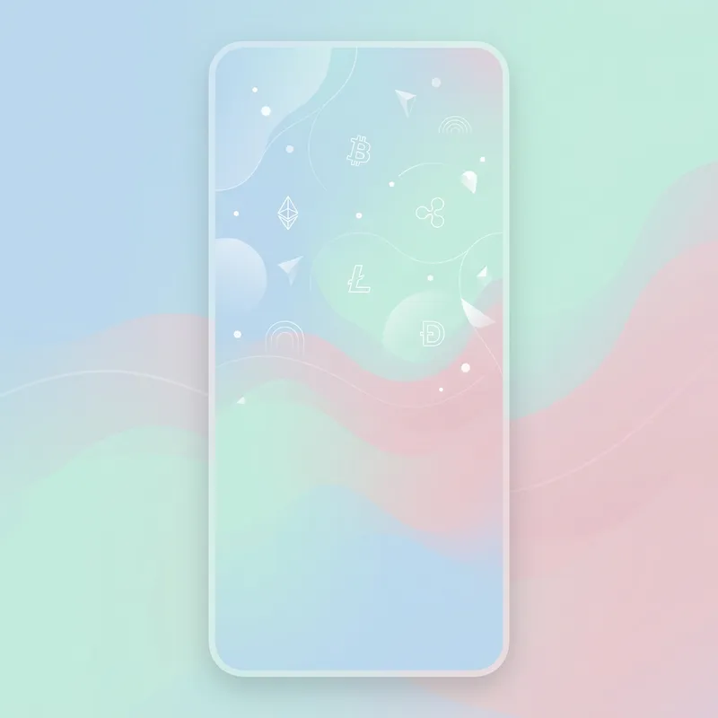 Beautiful Crypto-Themed Smartphone Wallpaper in Light Colors