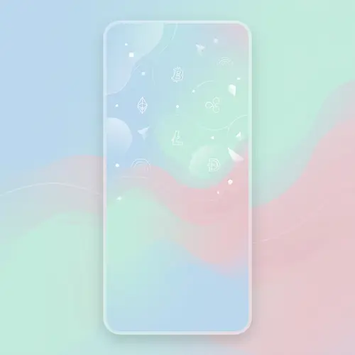 Cryptocurrency-Themed Smartphone Wallpaper in Light Colors