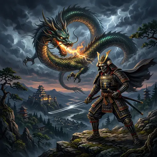 Samurai Warrior vs Dragon: Epic Showdown