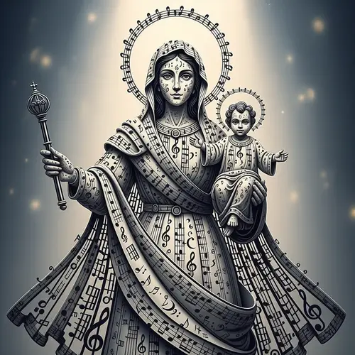 Maria Auxiliadora Artwork of Musical Notes