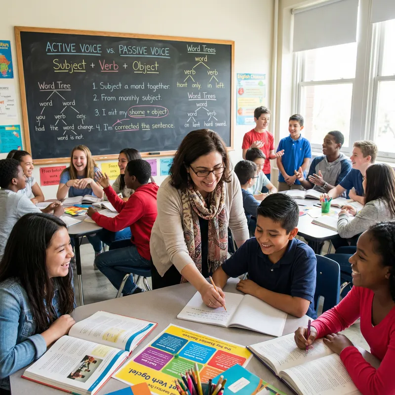 Interactive English Learning: Dynamic Classroom Scene