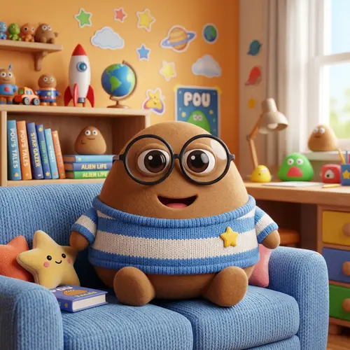 Pou with Glasses - Fun Character Image