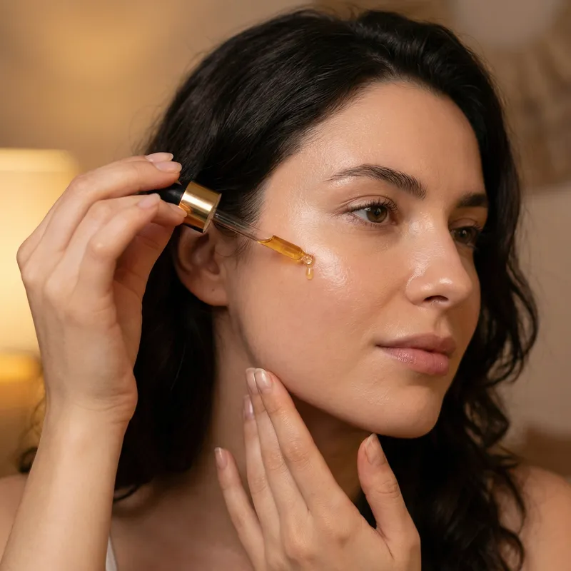 Elegant Girl Applying Oil | Beautiful Skincare Shot