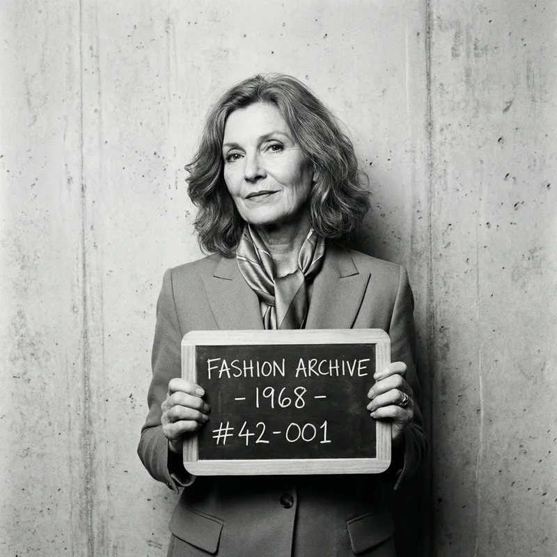 Vintage Chanel Mugshot Black and White Stylish Portrait