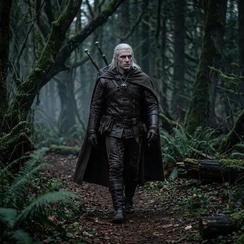 Mythical Monster Hunter - The Witcher in Dark Forest