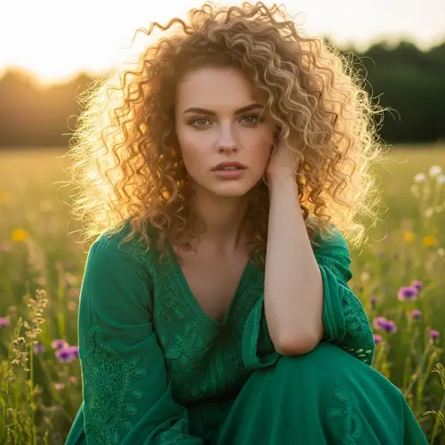 Stunning Curly Blonde Gypsy Woman in Her 30s