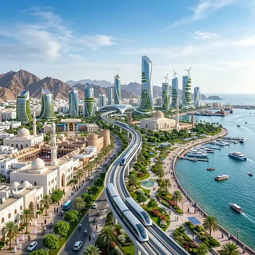 Futuristic Muscat 2040: Arabian Architecture & Sustainable Tech