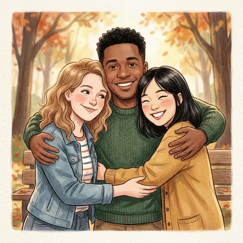 Diverse Group Embracing with Warmth and Companionship