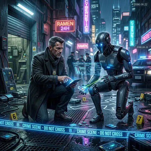 Man and Robot Team Up to Solve a Crime