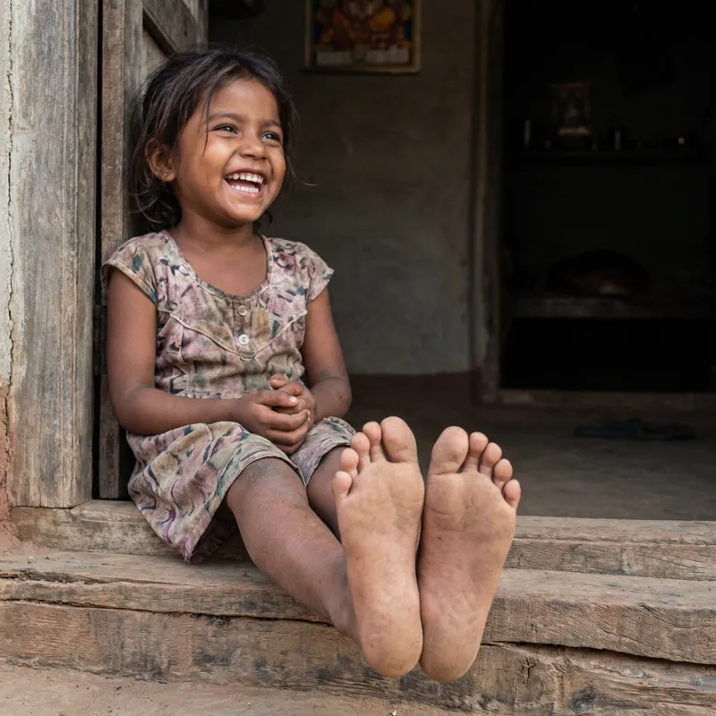 Barefoot South Asian Girl - Capture the Moment