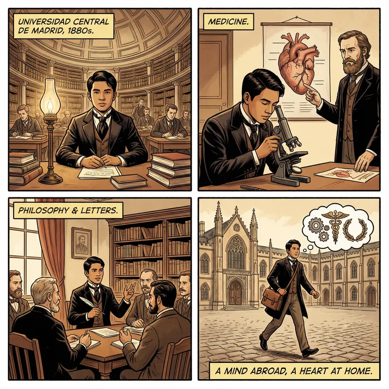 Jose Rizal's European Education Journey in Comics Style