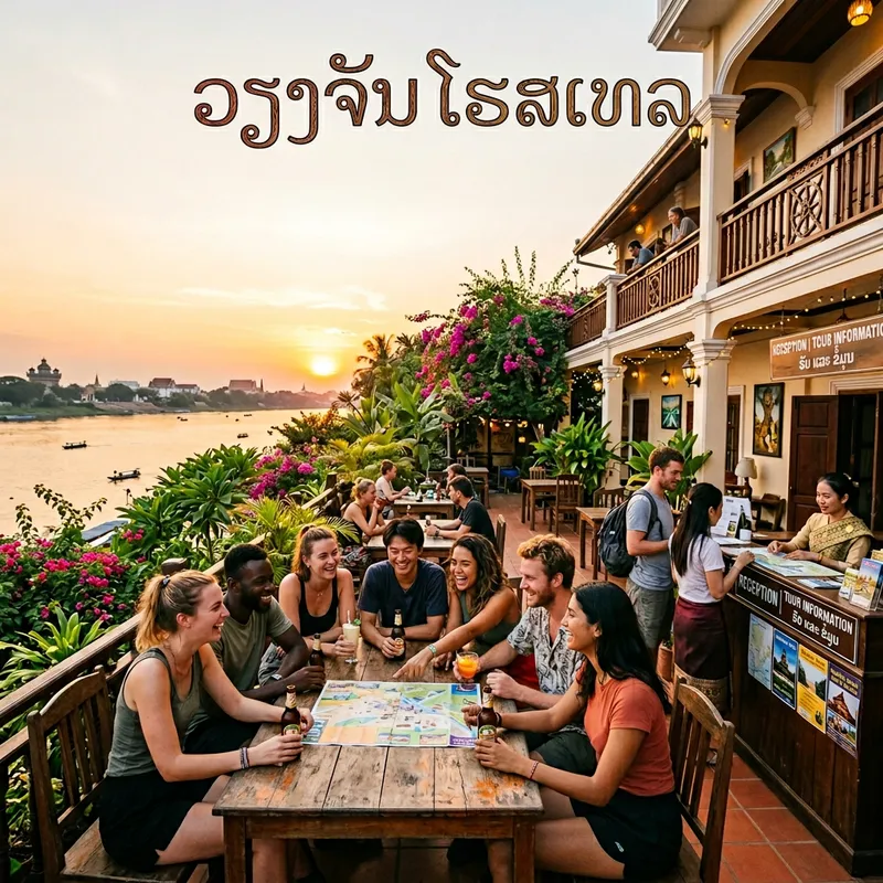 Hostel in Vientiane | Captivating Communal Gathering Scene