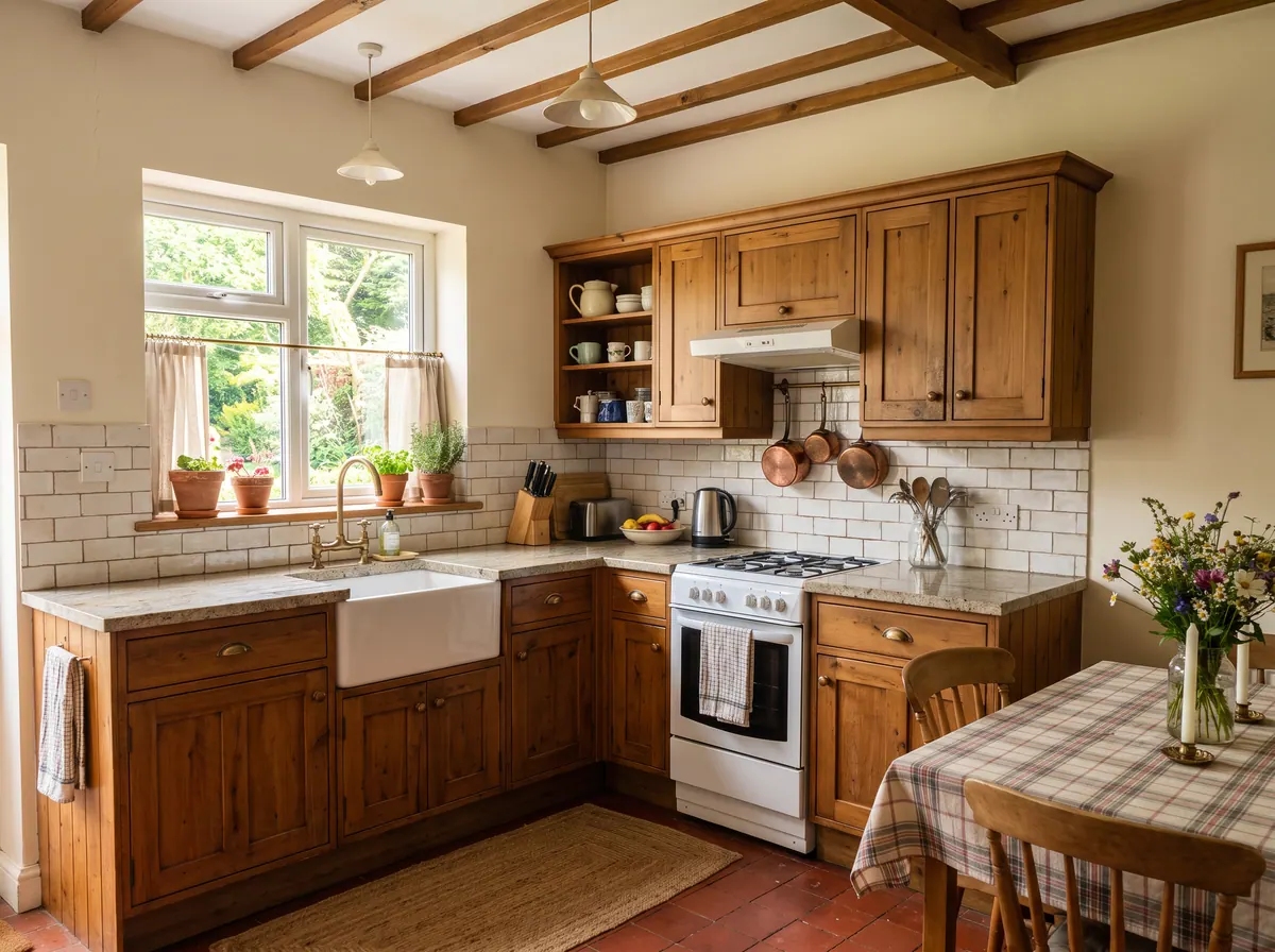 A kitchen in Farmhouse style, made with AI