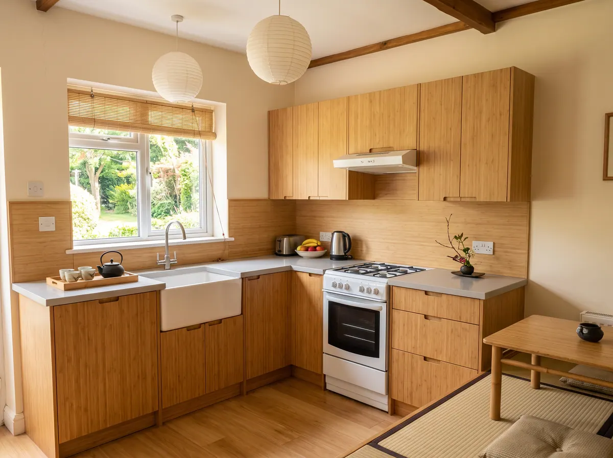 A kitchen in Japanese style, made with AI