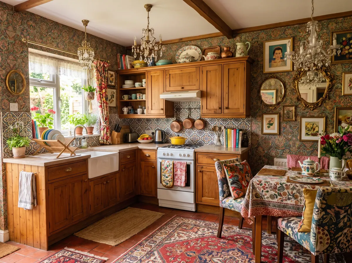 A kitchen in Maximalist style, made with AI