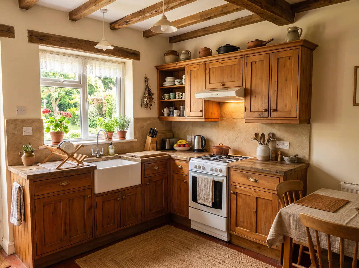 A kitchen in Rustic style, made with AI