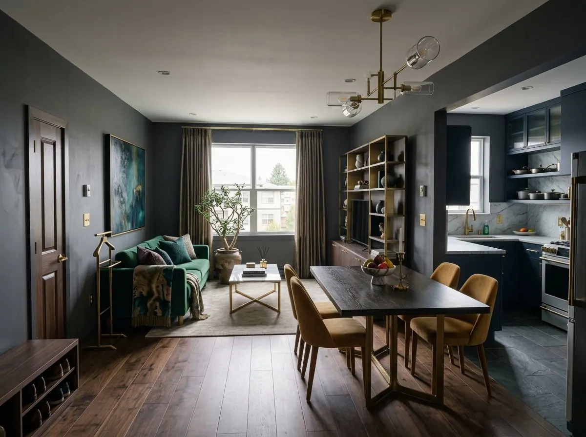 Apartment redesigned with AI: Luxe