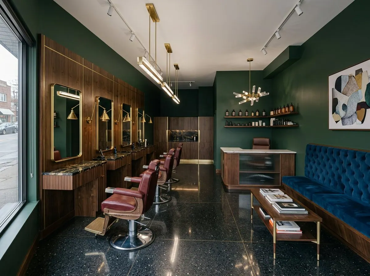 Barbershop redesigned with AI: Luxe