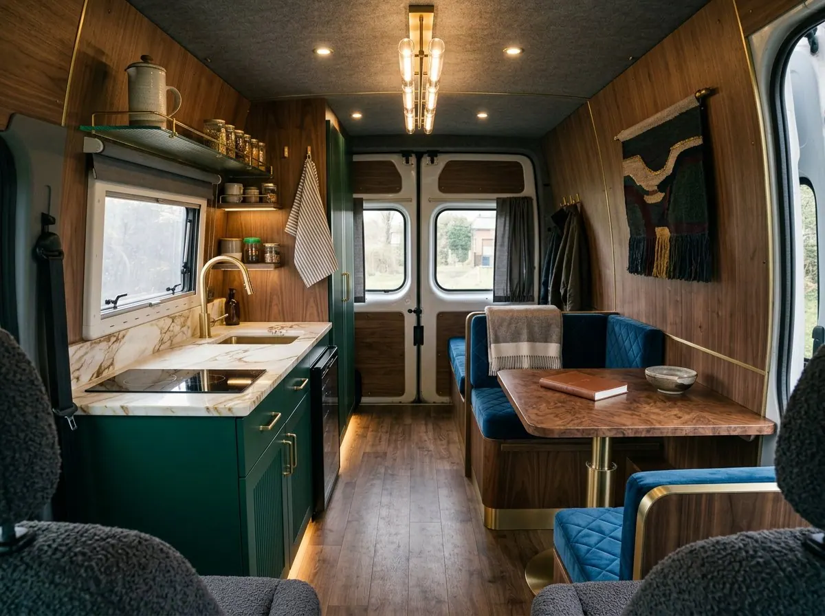Campervan redesigned with AI: Luxe