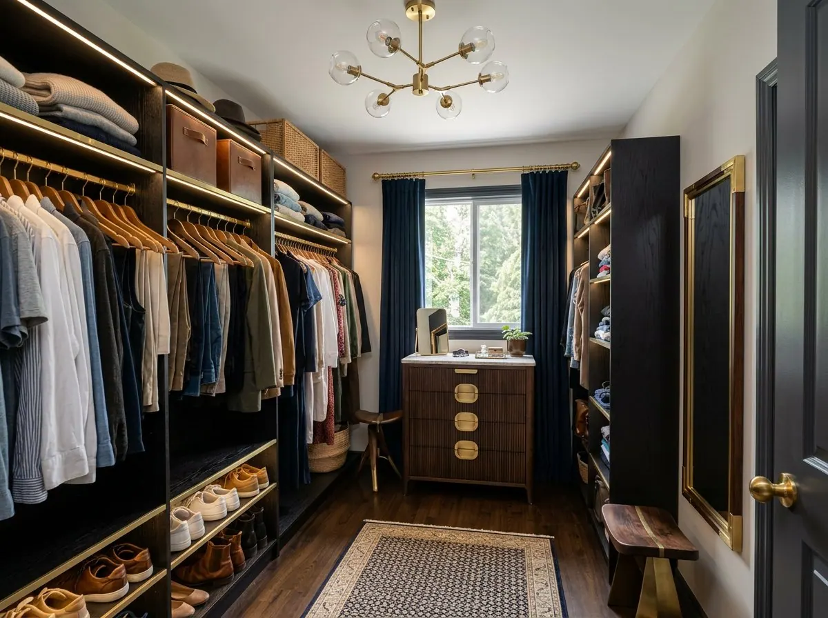 Tủ quần áo walk-in được thiết kế lại bằng AI: Sang trọng