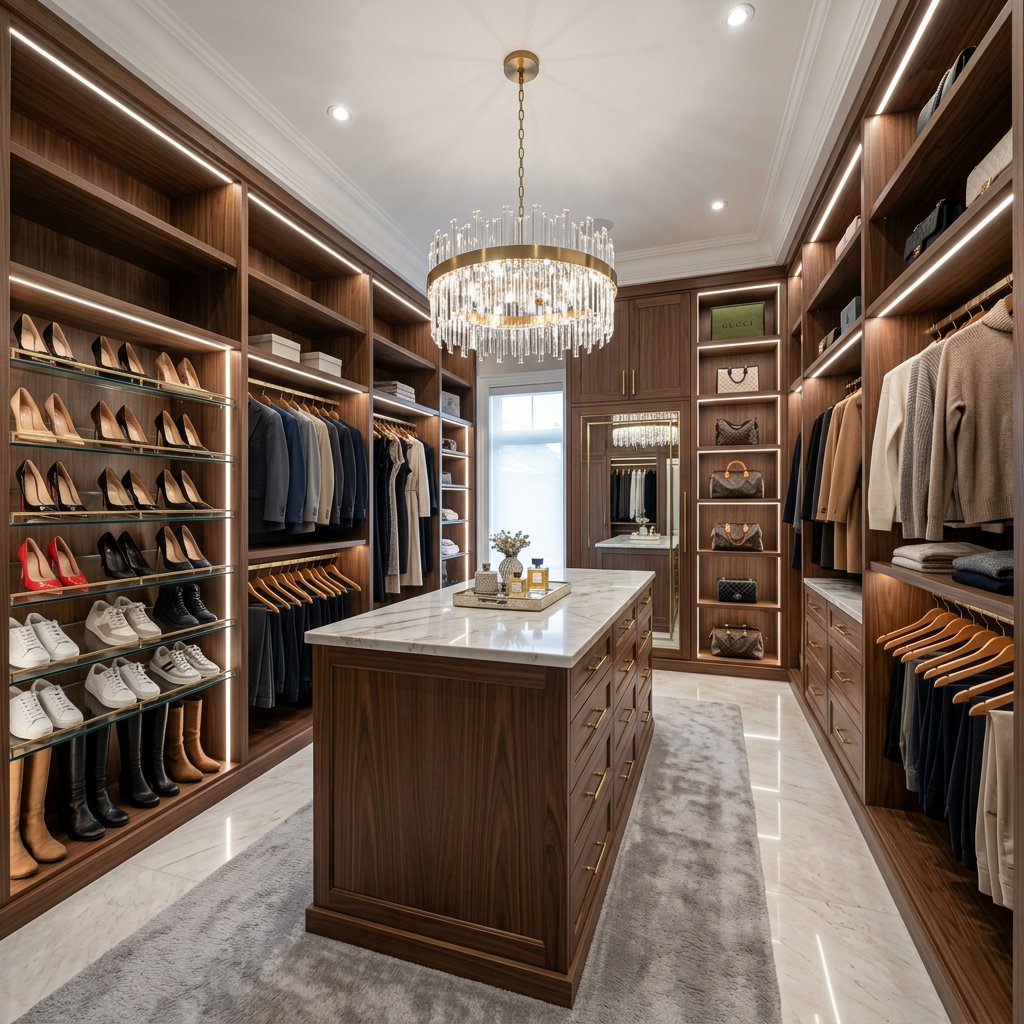 ai dressing room design Walk in Closet women's luxury closet Chic temptations. Shop Carissa! mfgstyle_BEBE2288 Size:Cathedral (150